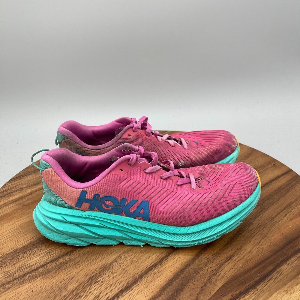 Hoka One One Rincon 3 Shoes Womens Size 7.5 B Pink Running Comfort Walking Gym